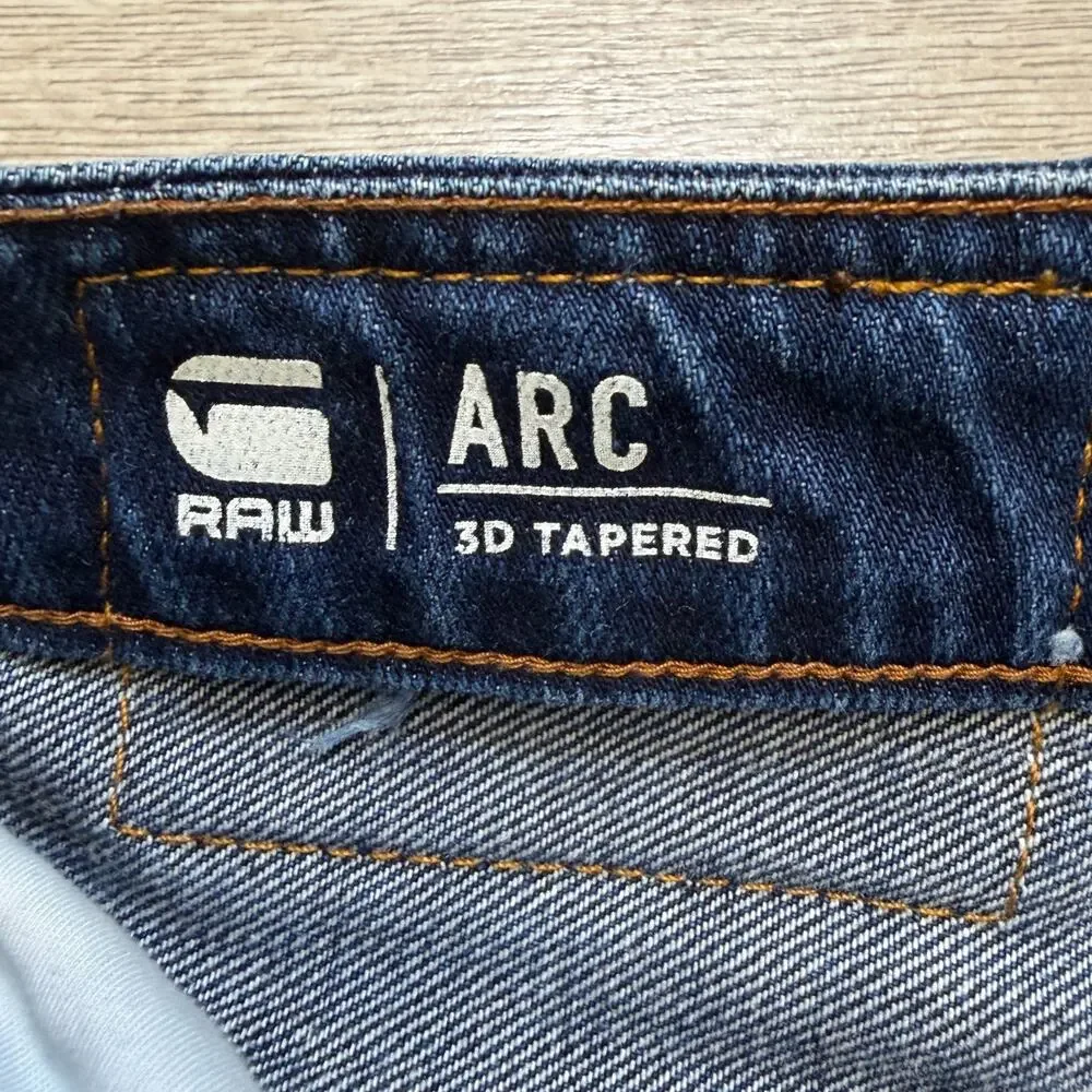 G-Star‎ RAW Arc 3D Tapered Jeans Mens 32x30 Distressed Denim (Actual 32x29)